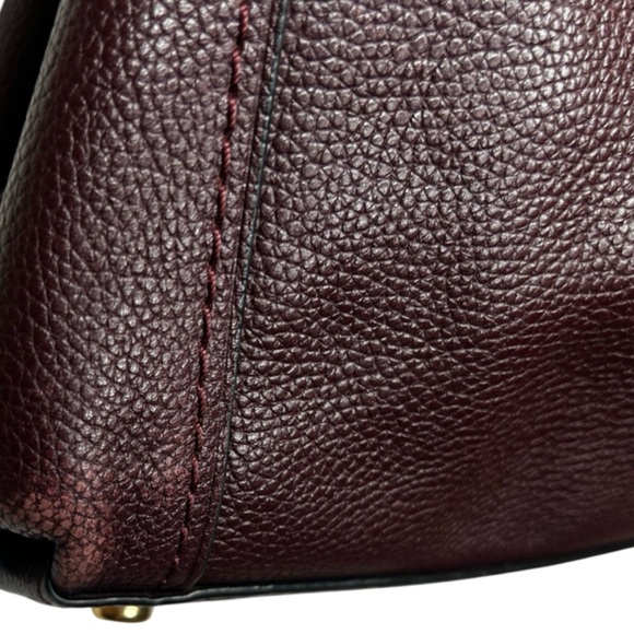 Coach Edie Shoulder Bag 28 in Burgundy Leather - Picture 8 of 10